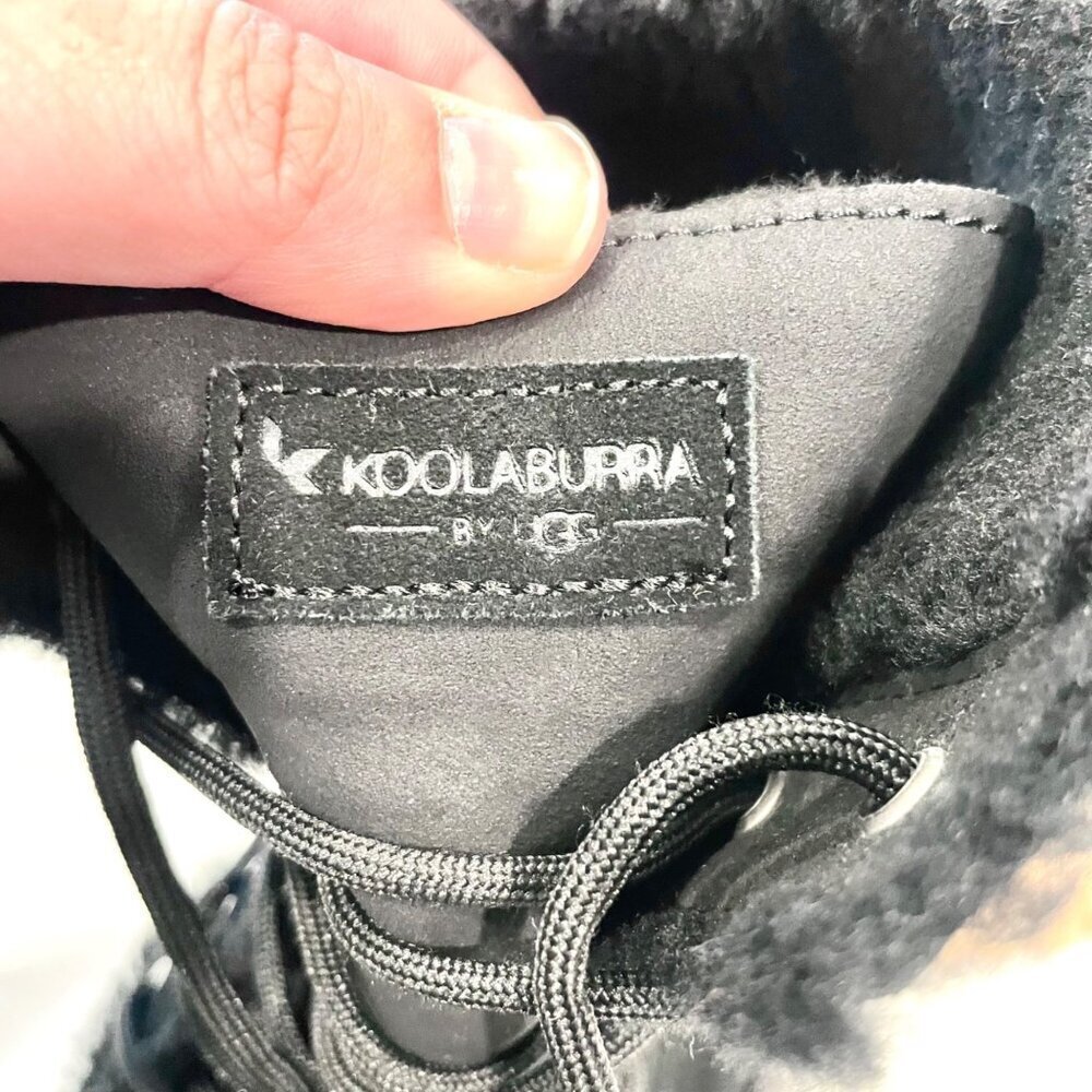 NWOT Koolaburra UGG Black Boot Size 11 Advay Tall Suede Cozy Grunge Winter Ski - Picture 6 of 11